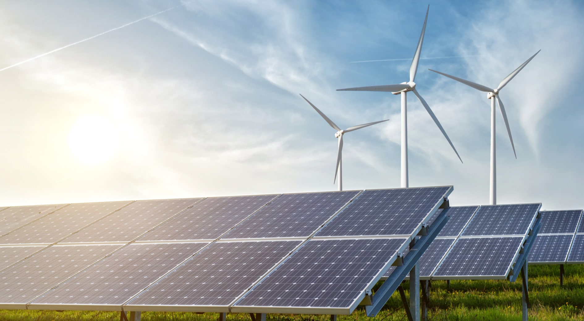 Renewable energy components, solar panels and wind turbines